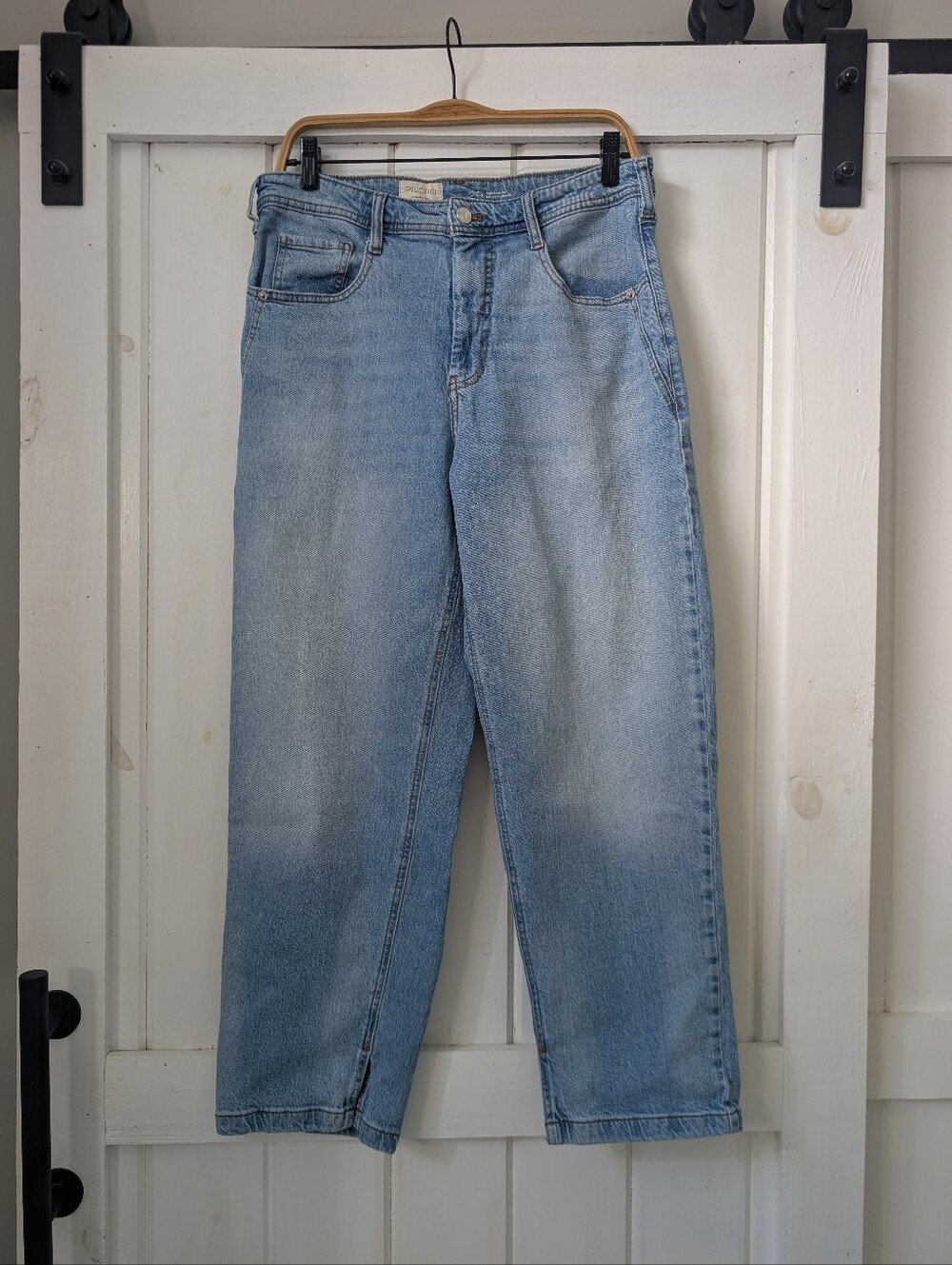 Anthropologie Pilcro High-Rise Split Hem Ankle Jeans Light Wash Size 29